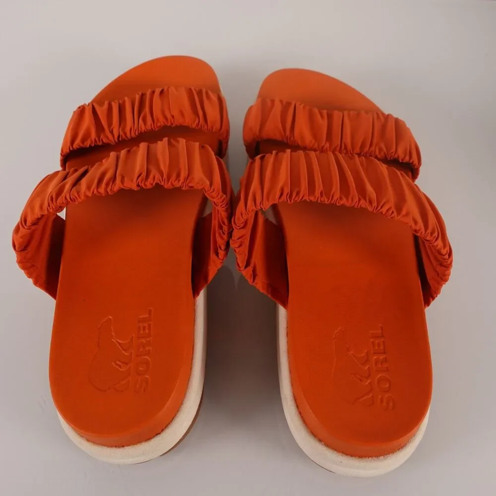 Sorel Women's Roaming Two Strap Slide Sandals Size 9.5 Desert Sun Chalk New